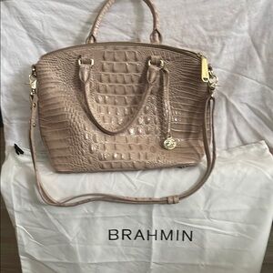 Brahmin Women's Crocodile Embossed Beige Bag